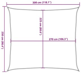 Para-sol estilo vela 160 g/m² 2,5x3 m PEAD branco