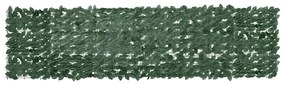 Tela de varanda com folhas verde-escuras 300x75 cm
