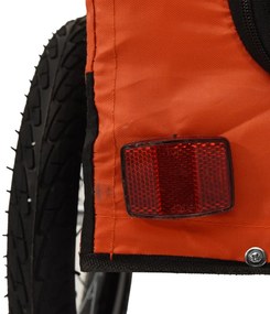 Reboque bicicleta p/ animais tecido oxford/ferro laranja/preto