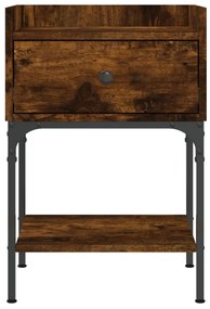Mesas cabeceira 2pcs 40,5x31x60 deriv. madeira carvalho fumado