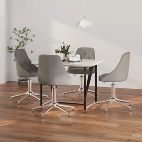 vidaXL Cadeiras de jantar giratórias 4 pcs tecido cinzento-escuro