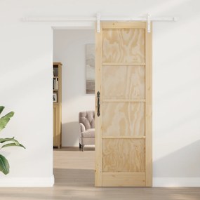 Porta Deslizante com Conjunto de Hardware 73.5x211 cm Madeira Sólida d