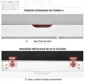 Sapateira com Assento Acolchoado para Entradas e Salões com 1 Gaveta e
