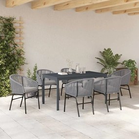 Conjunto de Jantar para Jardim Manual 7 pcs Cinzeto Grande