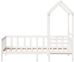Conj. sofá-cama e banco c/ telhado 90x190cm pinho maciço branco