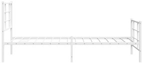 Estrutura de cama com cabeceira e pés 90x200 cm metal branco