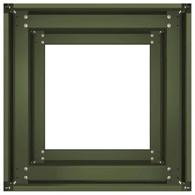 Vaso floreira 40x40x80 cm aço laminado a frio verde