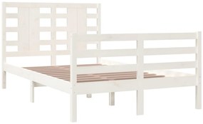 Cama sem colchão 120x200 cm madeira de pinho maciça branco