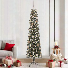 vidaXL Árvore de Natal Artificial Verde 210 cm PVC, Plástico e Aço