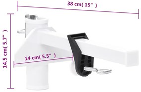 Grampo de guarda-sol para varanda 38 mm aço branco