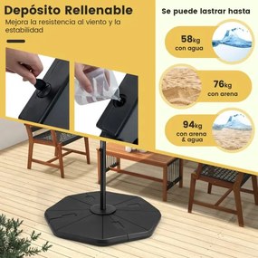 Suporte de base de 4 peças para guarda-sóis reabastecível, Para Guarda Sois de base quadrada (NÃO INCLUIDA) para encher com água, para jardim, pátio e
