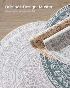 Tapete redondo 120 cm d estilo boho Cinzento