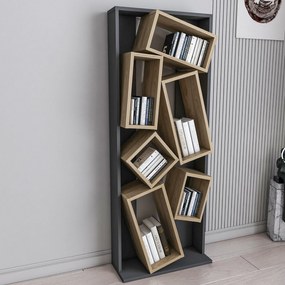 Estante Carmen – Preto Carvalho – 63 cm x 153,6 cm x 24 cm