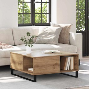 vidaXL Mesa de centro carvalho artisiano 80 x 80 x 36.5 cm