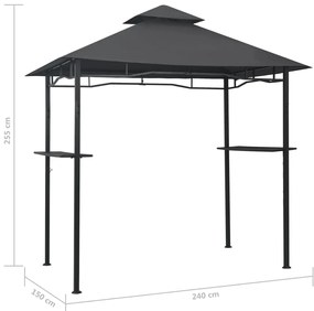 Gazebo de churrasco 240x150x255 cm aço antracite