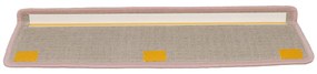 Tapete/carpete p/ degraus 15 pcs 65x21x4cm branco e cor-de-rosa