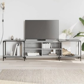 vidaXL Móvel de TV 203x37x50 cm derivados de madeira cinzento sonoma