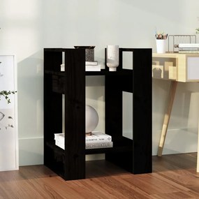 vidaXL Estante/divisória 41x35x57 cm pinho maciço preto