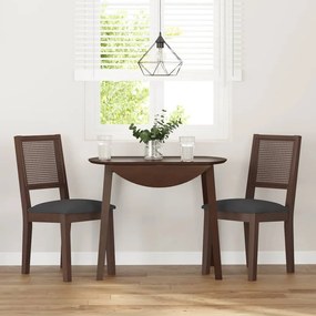 Cadeiras de jantar com almofadões 2 pcs madeira maciça castanho