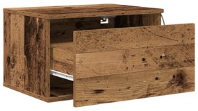 Criados-mudos vidaXL com luzes LED 2 pcs parede montada madeira velha
