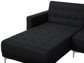 Sofá de canto 4 lugares com repousa-pés em tecido cinzento grafite à direita ABERDEEN Beliani