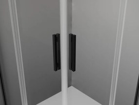 Mexen Exo-S Duo cabine de duche quadrada deslizante 80 x 80 cm, transparente, preta - 8111-080-080-70-00