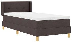 Cama Box Marrom Escuro e Branco 80 x 200 cm tecido