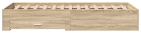 Cama vidaXL Sonoma Carvalho 90x190 cm Madeira Engenharia