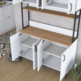 Armário Alto de Cozinha "Stella" - 120 x 198,6 x 40 cm - Nogueira e Br