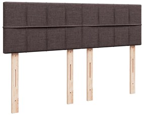 Cama com molas/colchão 140x200 cm tecido castanho-escuro