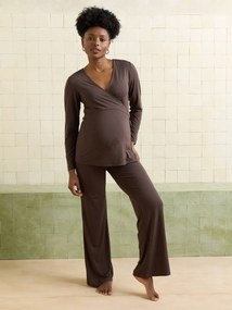 Conjunto desportivo de gravidez e amamentação chocolate