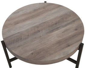 Mesa de centro efeito madeira clara ⌀ 70 cm BONITA Beliani