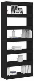 Armário de Livros/Divisor de Ambiente em Carvalho Preto 80x30x198 cm