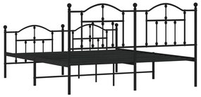 Estrutura de cama sem colchão com pés 160x200 cm preto