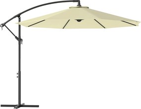 Outsunny Guarda-sol de Jardim 3x2,5 m de Braço Inclinável com Manivela, Bege | Aosom Portugal