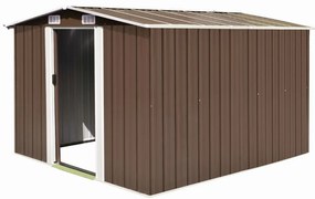 Abrigo de jardim 257x298x178 cm metal castanho