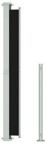 Toldo lateral retrátil para pátio 220x500 cm preto