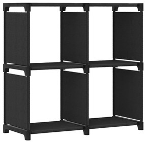 vidaXL Unidade de prateleiras 4 cubos 69x30x72,5 cm tecido preto