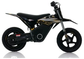 Mini moto eléctrica velocidade até 13 Km/h C/Limitador  RFN Warrior SX-E150 150W 12” Preto/Dourada