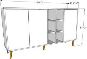 Console Stil – Felt White – 160 cm x 87 cm x 40 cm
