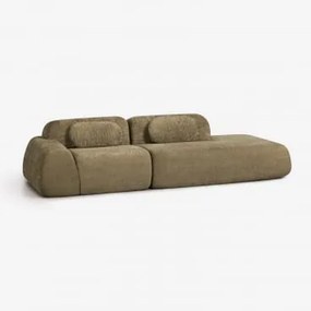 Sofá Modular De Canto Em 2 Peças Com Chaise Longue Direita Em Chenille Embalado A Vácuo Mérida Chenille Grossa Verde Sálvia - Sklum