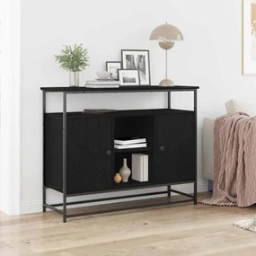 Buffet vidaXL Preto Carvalho 100x35x80 cm Madeira Engenharia e Aço