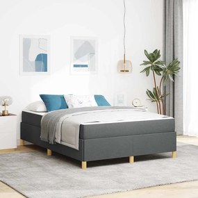 vidaXL Cama Box Cinza Escuro e Branco e Cinza Escuro 140 x 190 cm