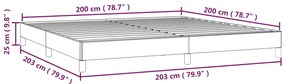Estrutura de cama 200x200 cm couro artificial cor creme