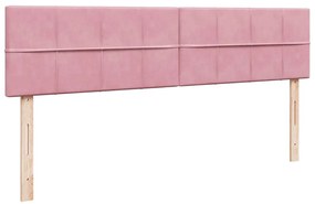 Cama otomana com colchão &amp; LEDs 180x200cm veludo rosa