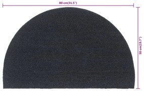 Tapete porta semicircular 50x80 cm fibra coco tufada cinzento