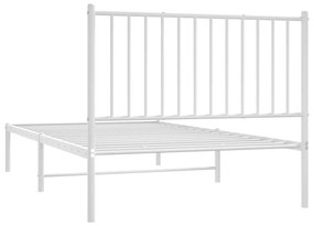 Estrutura de cama com cabeceira 100x190 cm metal branco