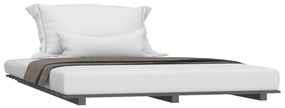 Estrutura de cama 120x200 cm madeira de pinho maciça cinzento