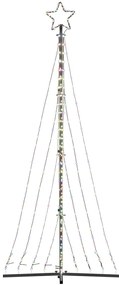 LED Árvore de Natal 447 LEDs Colorido 249 cm