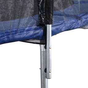 HOMCOM Trampolim de Jardim Φ244cm Trampolim para Crianças e Adultos cm Rede de Segurança Cobertura nas Bordas e Escada para Exterior Azul